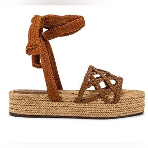 SCHUTZ Byana Ankle Tie Platform Espadrille Sandals 8 width B